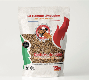 Palette 65 sacs de 15kg de granulés de bois La Flamme Limousine